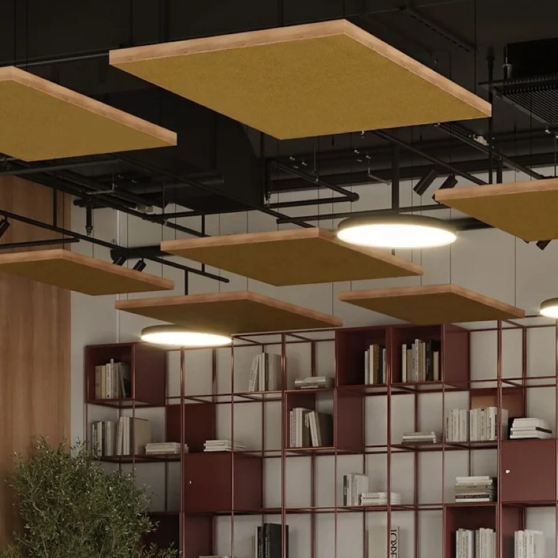 panneaux acoustiques suspendus pour espaces de travail