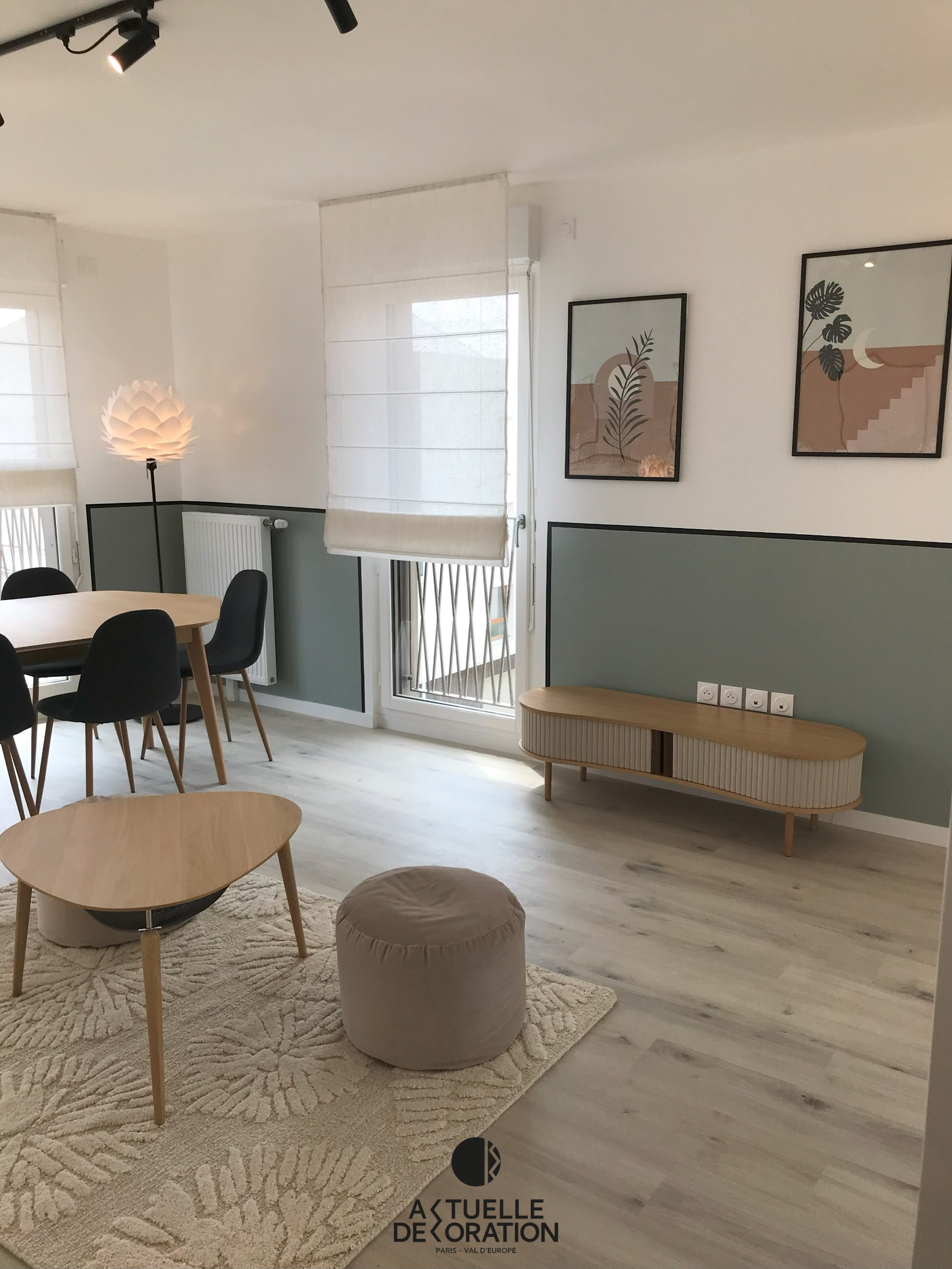 décoration salon et coin repas ambiance scandinave