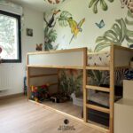 aménagement chambre enfant avec revêtement panoramique mural jungle