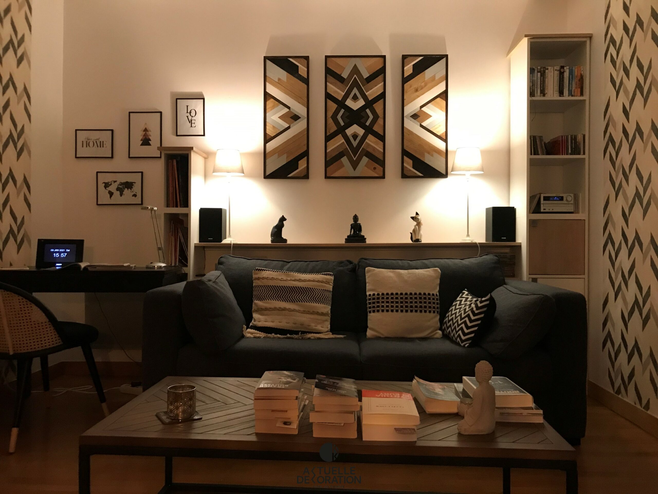 décoration murale triptyque en bois recyclé